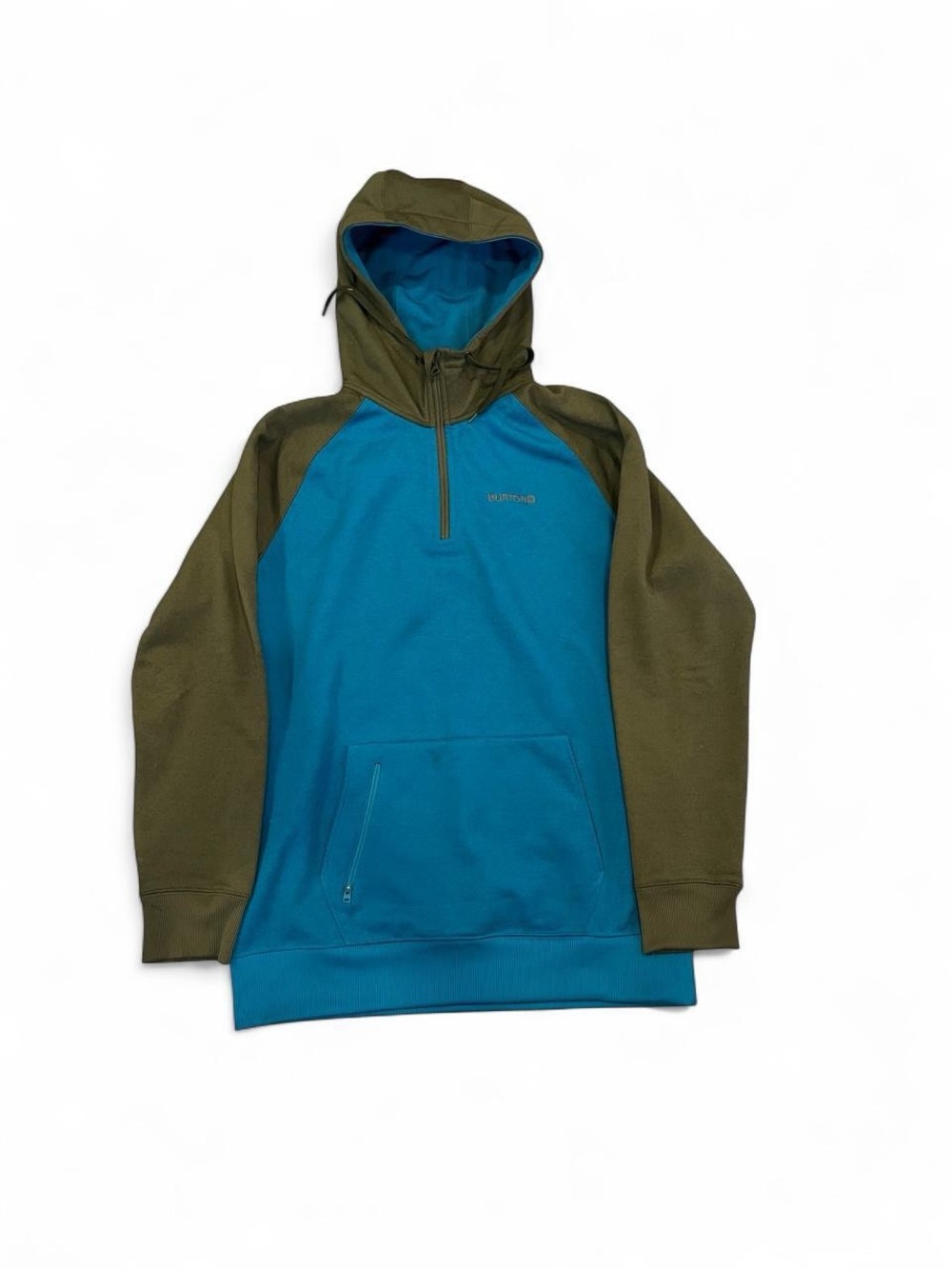 Burton Two-Tone Pullover Hoodie in Teal & Olive